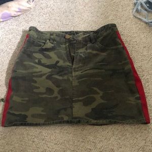 Forever 21 camo Jean skirt!